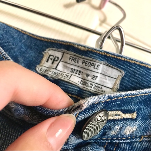 SOLD - Free People Lace Distressed Jean Shorts - Picture 3 of 3